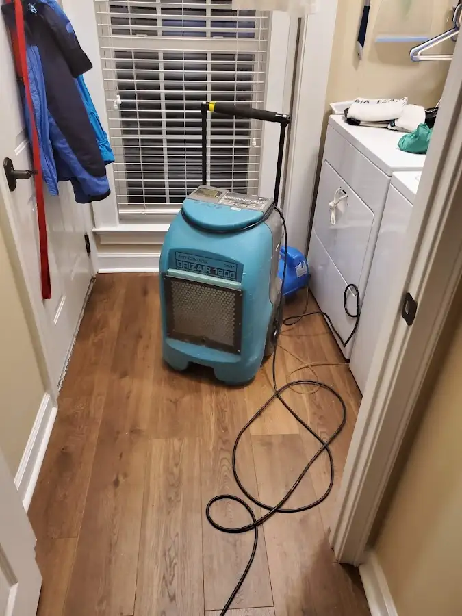 Commercial dehumidifier deployed for Flood Damage Cleanup in Hillcrest Heights